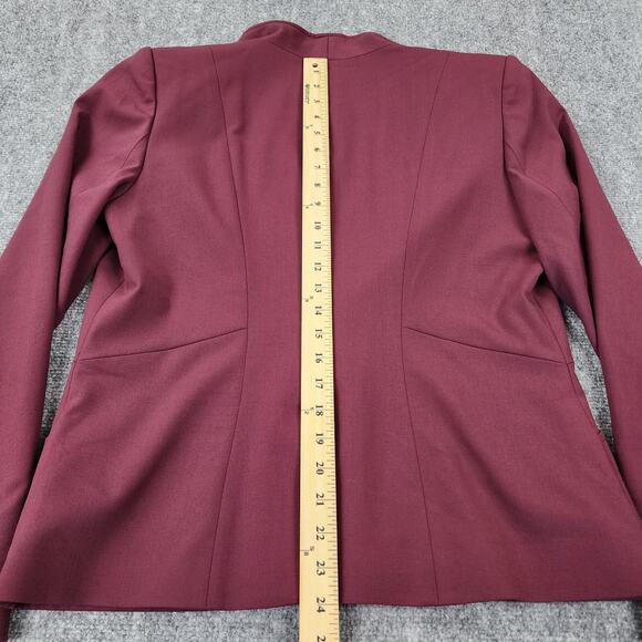 Brooks Brothers Blazer Women 14 Maroon Italy Wool Blend Lined Jacket Career Coat - Picture 9 of 16
